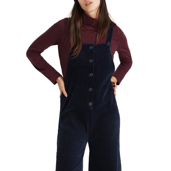 Madewell Texture & Thread Velour Corduroy Overalls - Picture 2 of 6